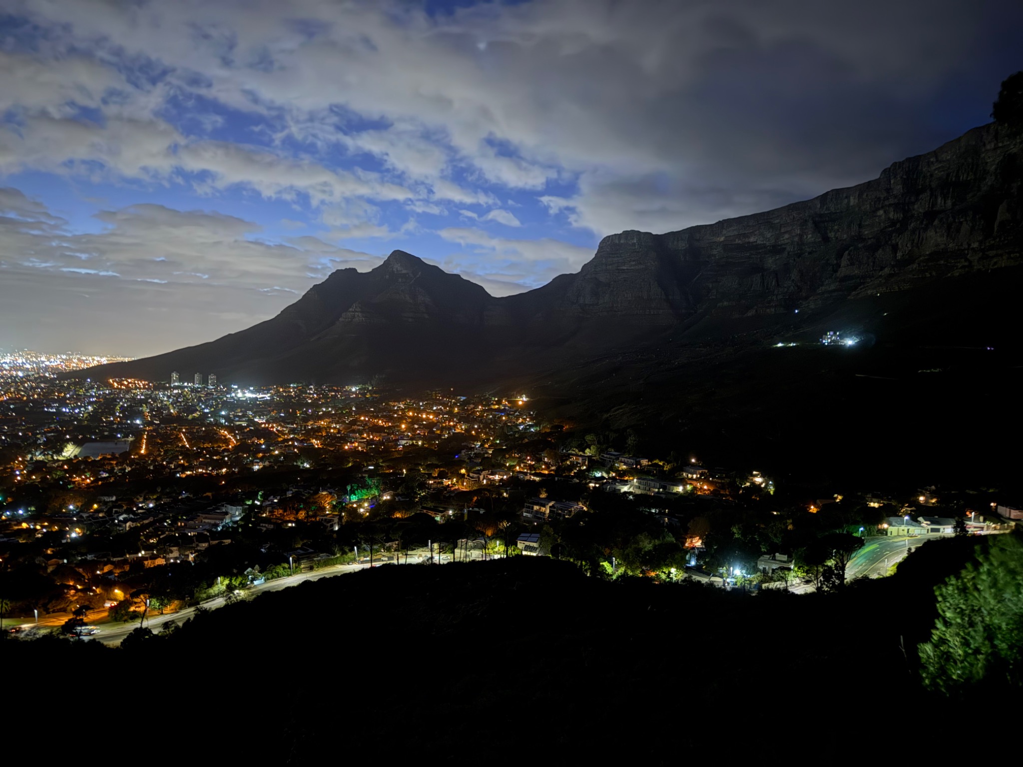 Cape Town city lights at night